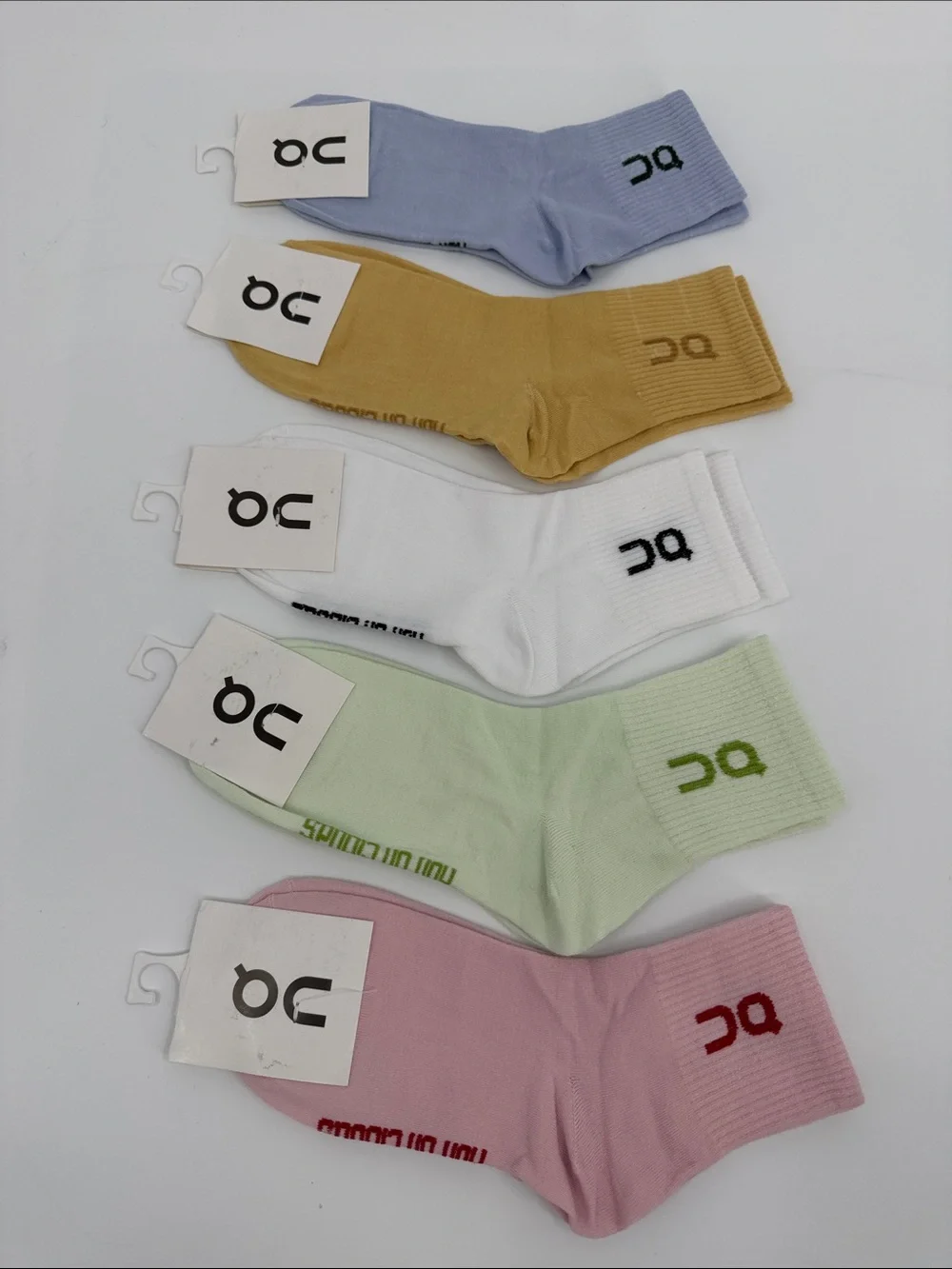 Ankle Socks - Pack of Pastel Colors (Blue, Mustard, White, Mint, Pink)